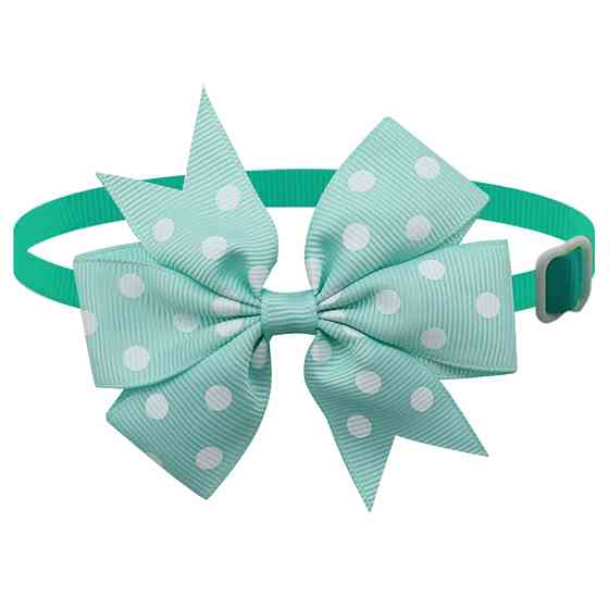 Бантик на шию для собак та котів one size м`ятно-білий Київ