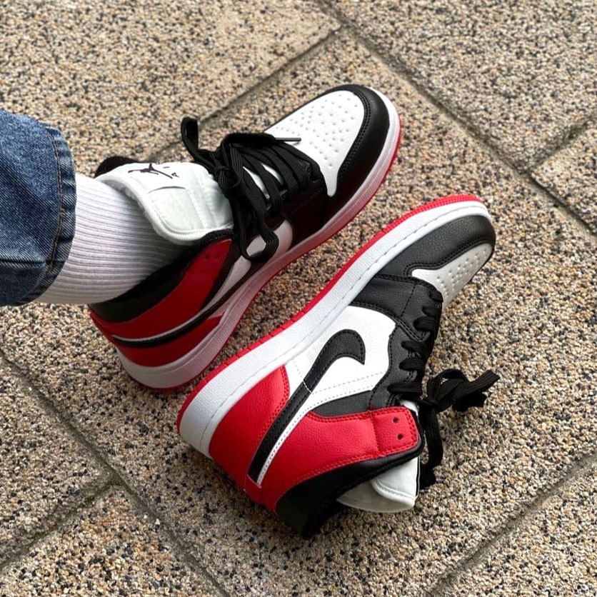 Кроссовки Nike AIR Jordan Белые Красные Мужские Черные Джорданы Высокие Найк (размеры: 41,42,43,44,45) Днепр - изображение 6