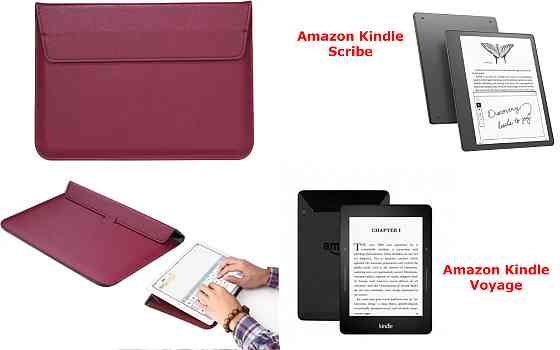 Чехол-конверт VitoCase для Amazon Kindle Scribe, Voyage, с функцией подставки для книги Бордовый Киев