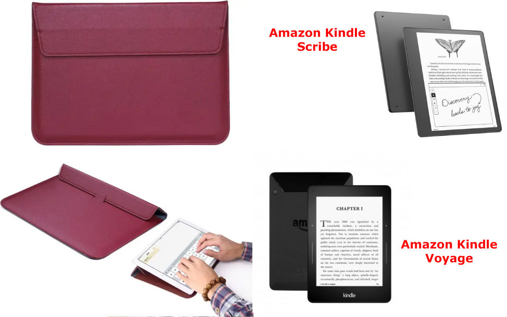 Чехол-конверт VitoCase для Amazon Kindle Scribe, Voyage, с функцией подставки для книги Бордовый Киев - изображение 1
