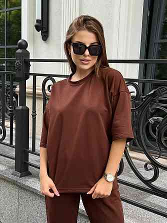 Спортивный костюм женский футболка и штаны джогеры Коричневый XL-XXL Харьков