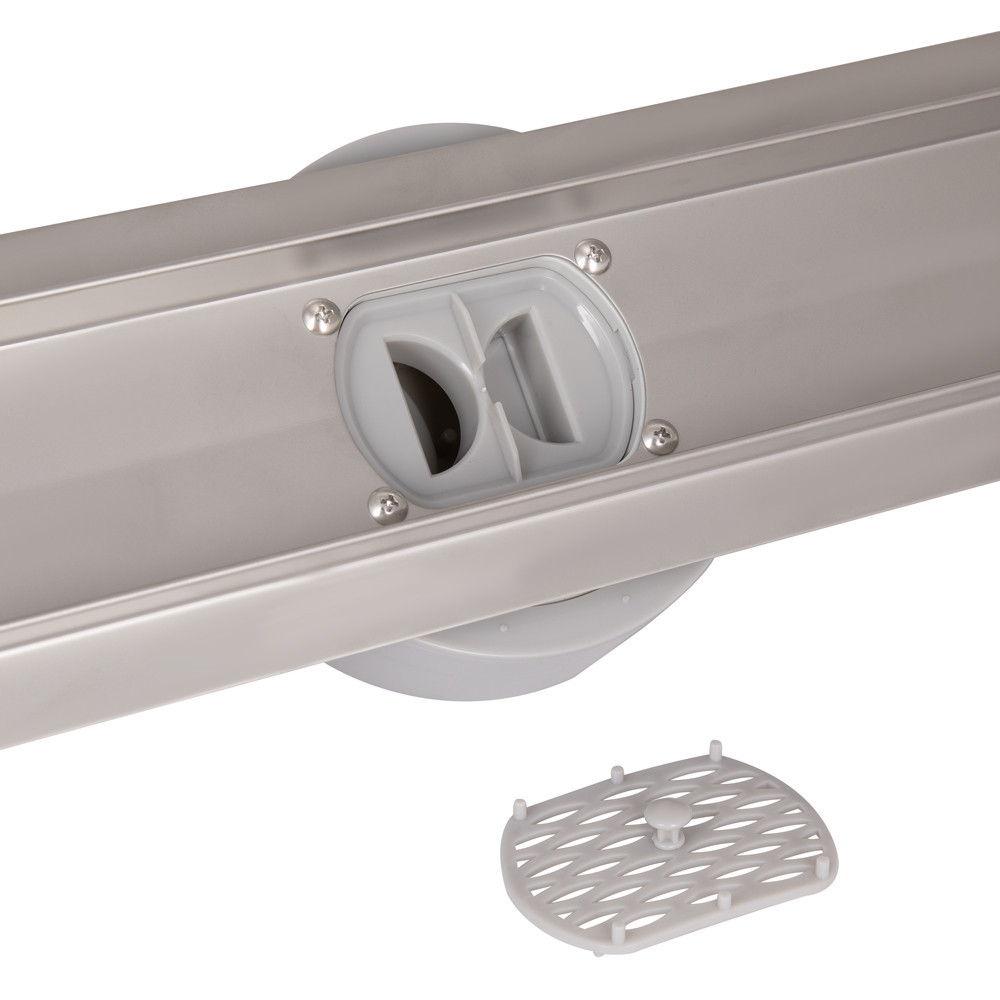 Трап из нержавеющей стали Qtap Scorpio Tile900 линейный под плитку (поворотный сифон/сухой затвор) Киев - изображение 5