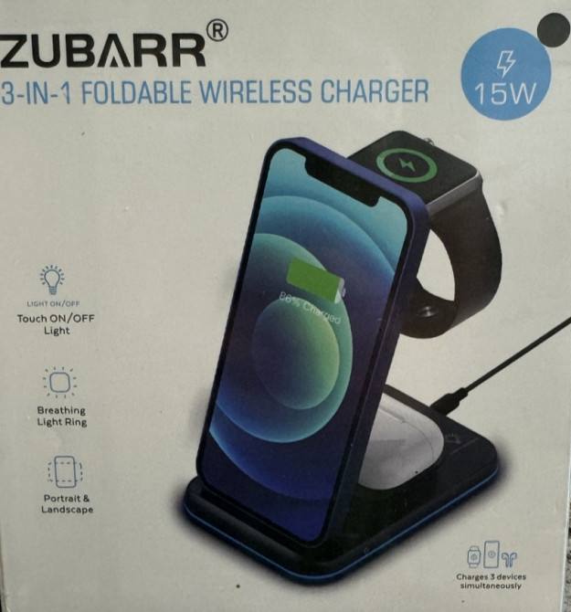 Бездротовий зарядний пристрій Zubarr 3в1 Київ - фото 2