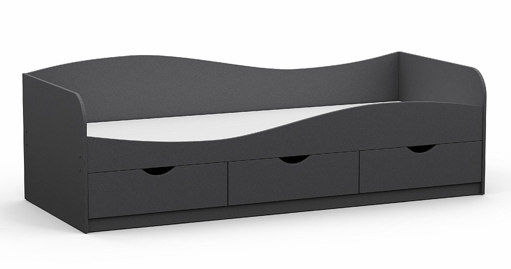 Ліжко односпальне L-9, Антрацит, 2030х834х656 Львів - фото 1