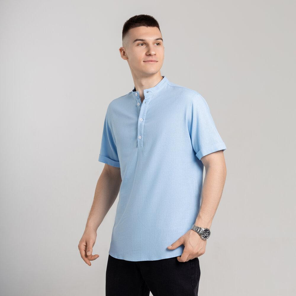 Чоловіча сорочка з коротким рукавом блакитна Pobedov Molodist' Київ - фото 1