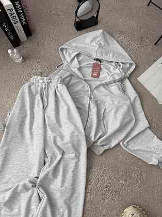 Женский спортивный прогулочный костюм двойка: кофта и штаны двунитка + турецкая рибана Одесса