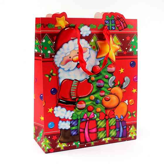 Пакет паперовий "Christmas"/ 26 х 10 х 32 см. Рівне