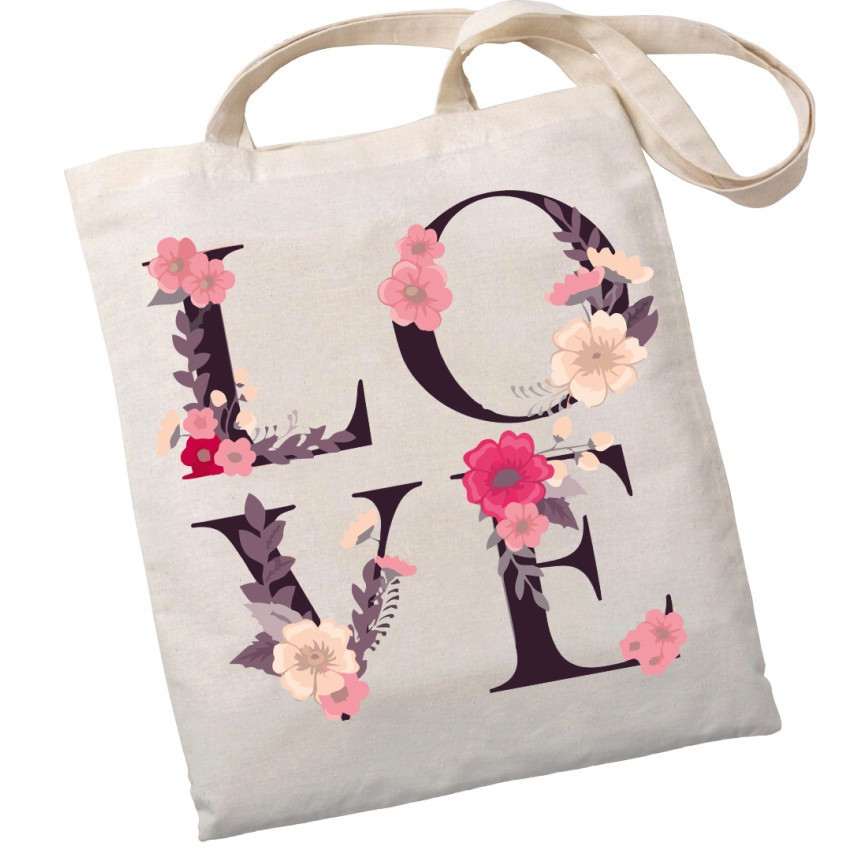 Екошопер Bookopt ВК4072 LOVE (квіти), бежевий Киев - изображение 1