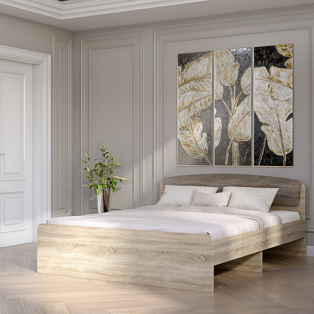 Кровать двуспальная Эверест Астория (без ящиков) 160х200 см сонома/трюфель (DTM-2083) Львов - изображение 1