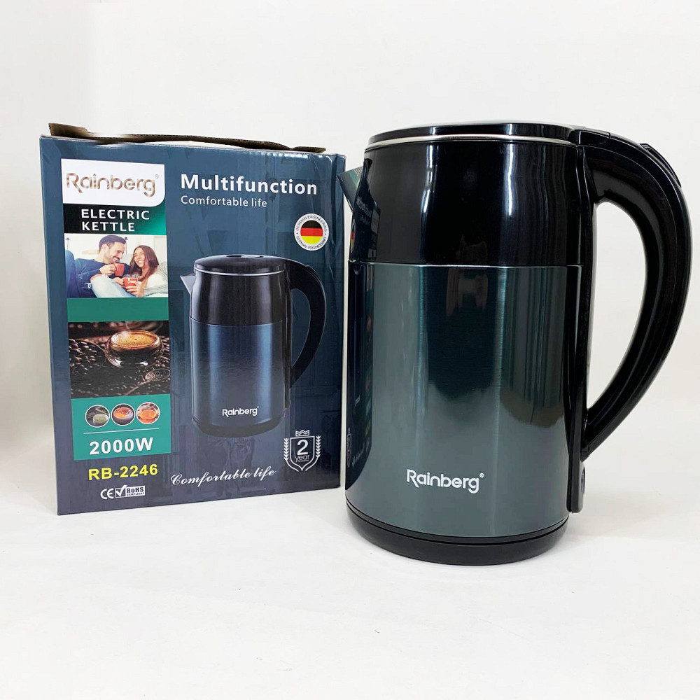 Электрический чайник бесшумный Rainberg, Чайники на подставке, Электрический чайник для дома на кухню JE-19 Львов - изображение 3