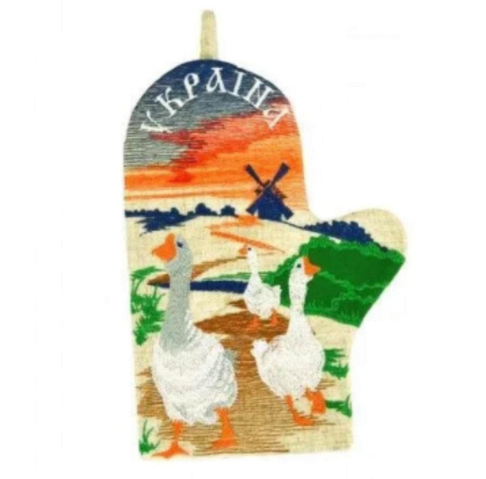 Кухонная руковица прихватка из ткани Жили у бабуси Киев - изображение 1