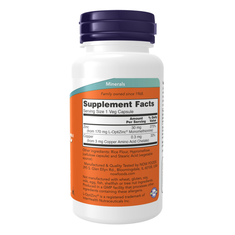 ОптиЦинк Now Foods L-Optizinc 30mg 100 vcaps Киев - изображение 2