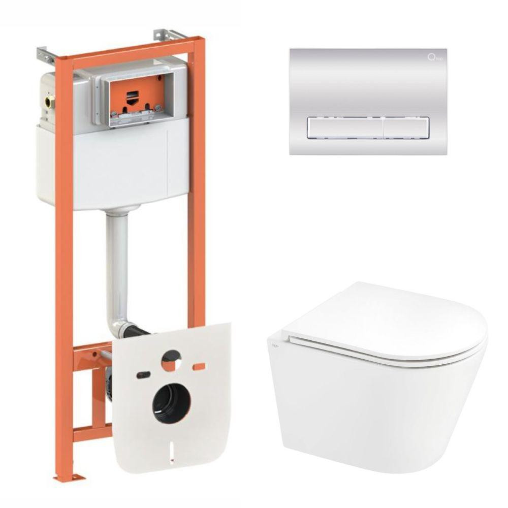 Готове рішення Qtap для ванної кімнати: підвісний унітаз Scorpio Ultra Quiet 520x365x365 + комплект інсталяції Nest 4 в 1 Київ - фото 1