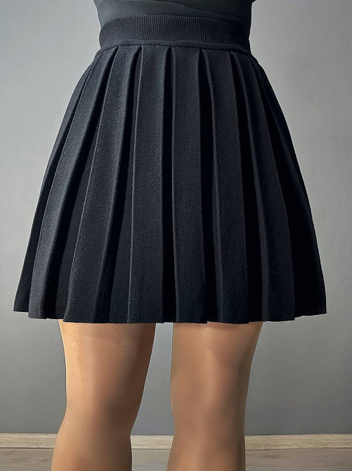 Спідниця жіноча A-N 9956 в’язана тепла у складку на резинці, чорний, one size Київ - фото 7