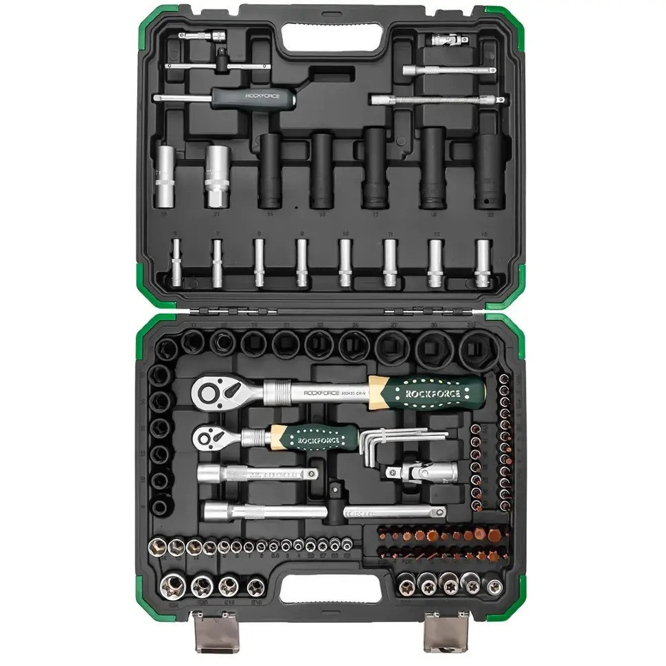 Набір інструментів 108+6пр. 1/4", 1/2" (6гр.) Rockforce RF-41082+6L Одеса - фото 1