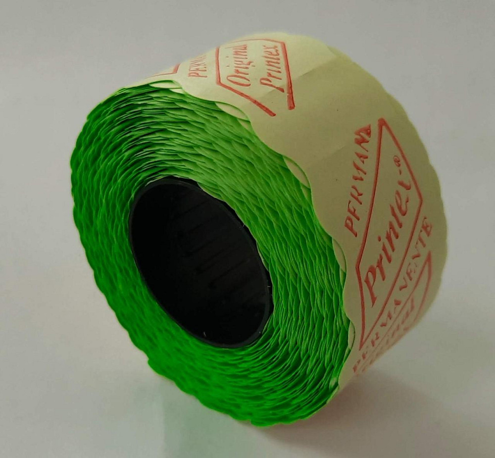 Этикетка (Ценники) под пистолет фигурная 26х12 мм, зеленая, 1000 шт Павлоград - изображение 1