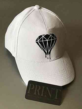 Біла бавовняна Кепка/Бейсболка з ДІАМАНТОМ Чернівці