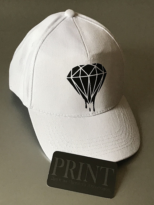 Белая хлопковая Кепка\Бейсболка с АЛМАЗОМ Черновцы - изображение 5