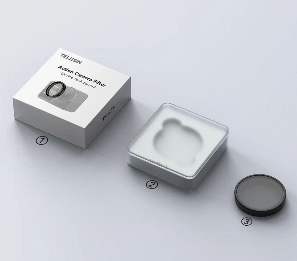 Фільтр DJI Action 5/4/3 ультрафіолетовий UV Telesin S5-FLT-04 Київ - фото 8