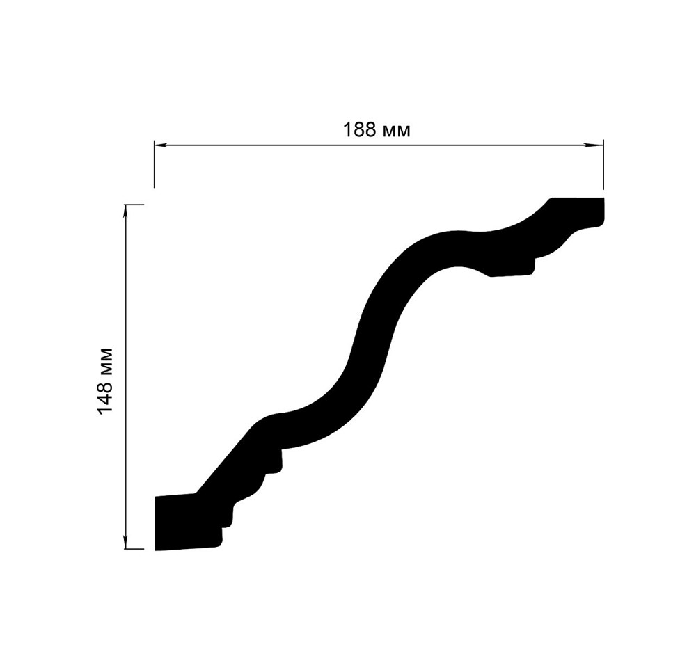 Карниз гладкий поліуретановий Harmony K 224 Дніпро - фото 3