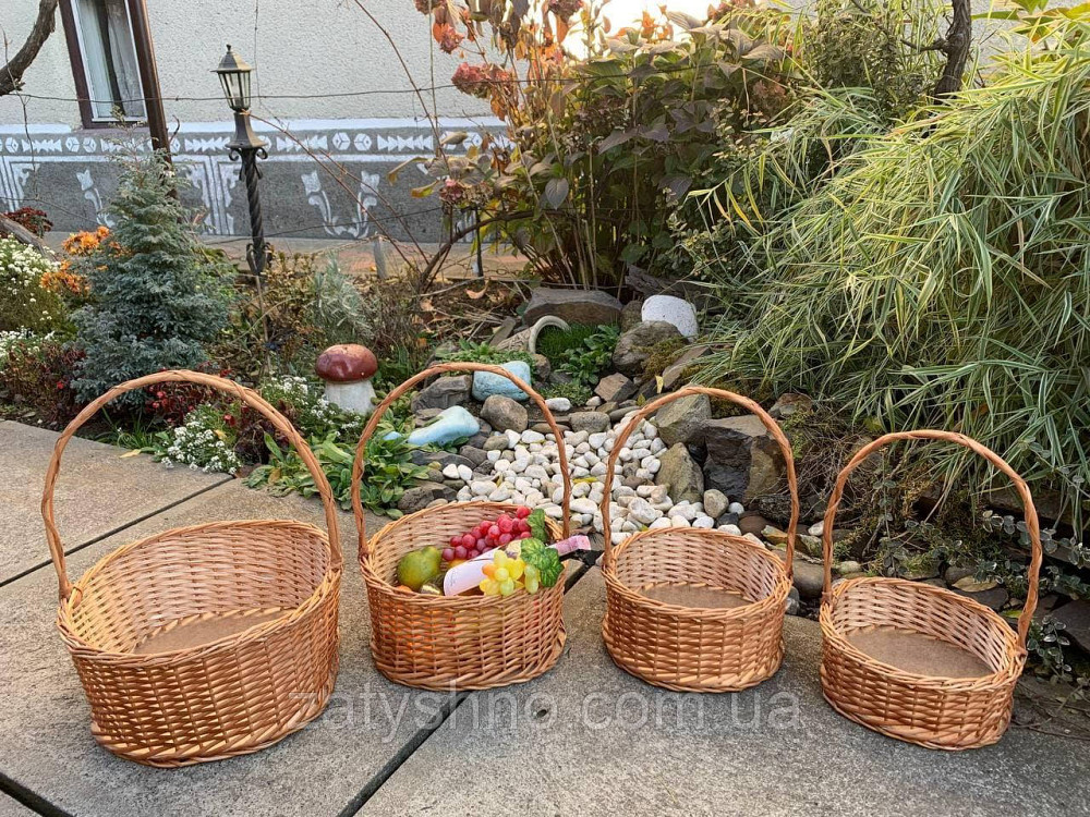 Корзина плетеная круглая | корзина из лозы пустая |плетеная корзина на фрукты Киев - изображение 8