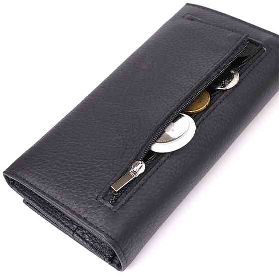 Місткий гаманець для жінок із натуральної шкіри ST Leather 23097 Чорний Київ