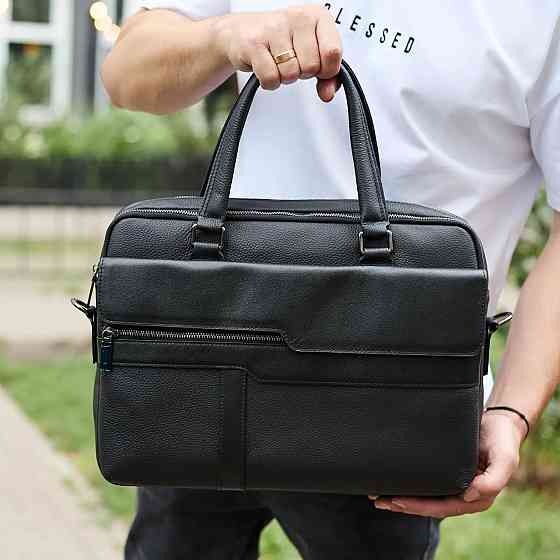 Мужская кожаная сумка портфель для ноутбука и документов в деловом стиле Tiding Киев