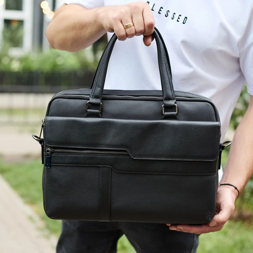 Мужская кожаная сумка портфель для ноутбука и документов в деловом стиле Tiding Киев - изображение 4
