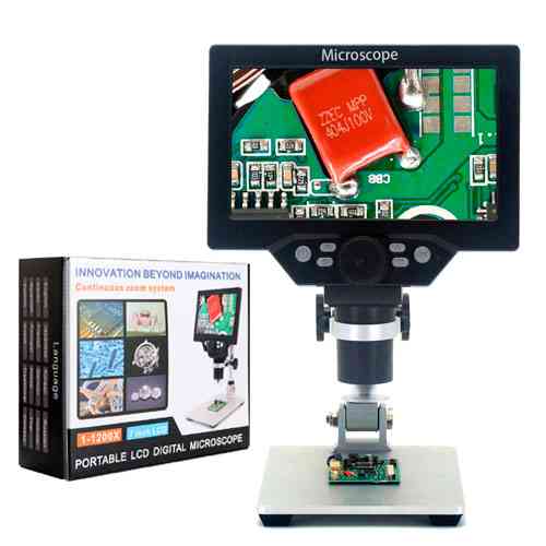 Мікроскоп цифровий з 7 РК на штативі, 3000мАг, MicroSD, 12Мп, 1-1200X, G1200 Вінниця