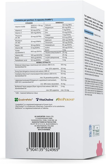 Вітамінно-мінеральний комплекс для жінок Osavi Multinitamins & Minerals Woman 180 капсул Луцьк - фото 2
