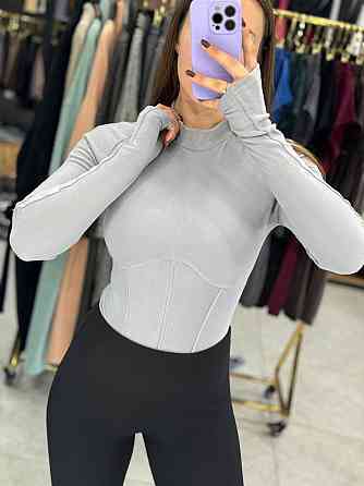 Жіночий базовий теплий боді з турецького мікрофлісу Сірий, 46 Одеса