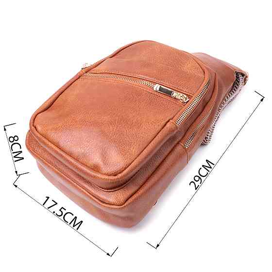 Практичная женская сумка с одной лямкой через плечо из экокожи Vintage 22758 Рыжий Киев