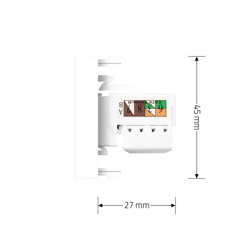 LIVOLO Інтернет-розетка RJ-45 (8P8C Cat.6) LIVOLO, біла, модуль 0.5 поста, з шторкою (VL-FCCP-1 Коломыя - изображение 4