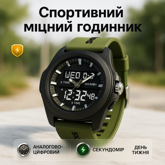 Стильний армійський годинник SKMEI 2199AG, Водонепроникний наручний годинник для чоловіка HU-96 Львів