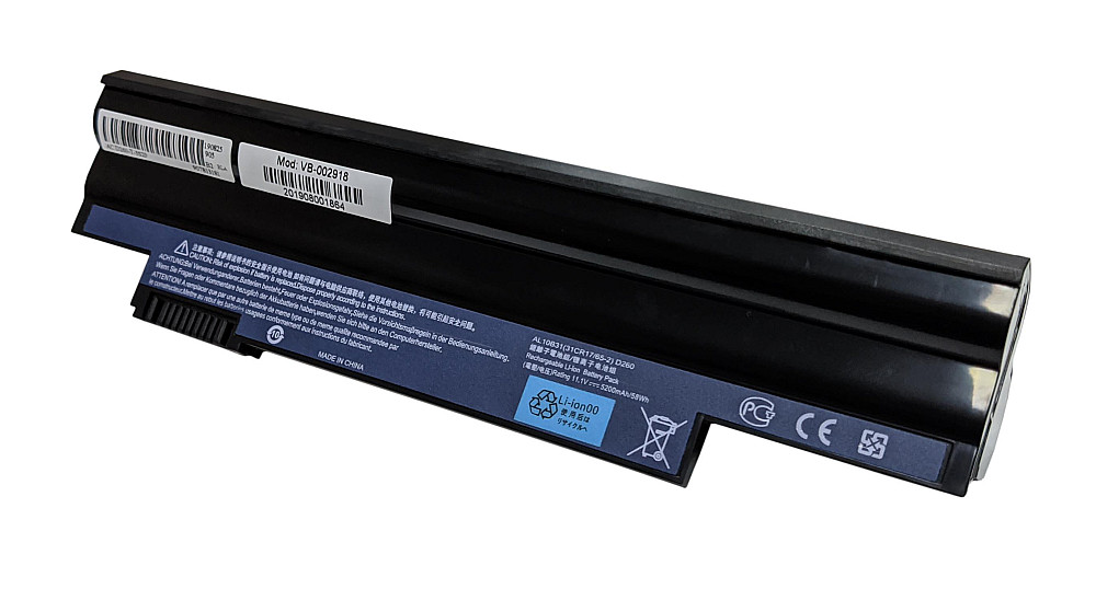 Аккумулятор для ноутбука Acer AL10A31 Aspire One D255 11.1V Black 5200mAh OEM Вінниця - фото 2