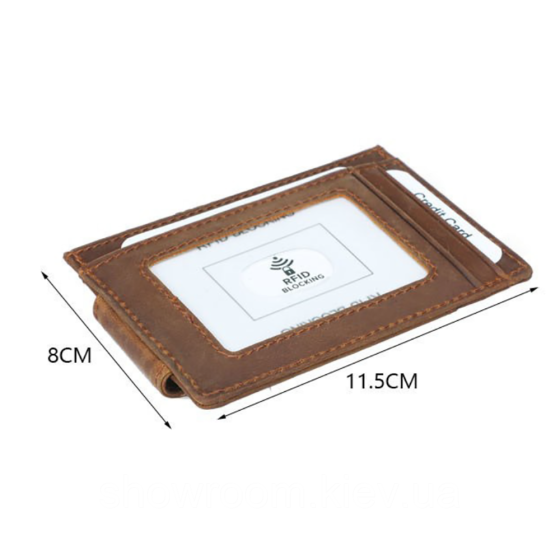Мужской кожаный зажим для денег Wild Leather (2124) brown Киев