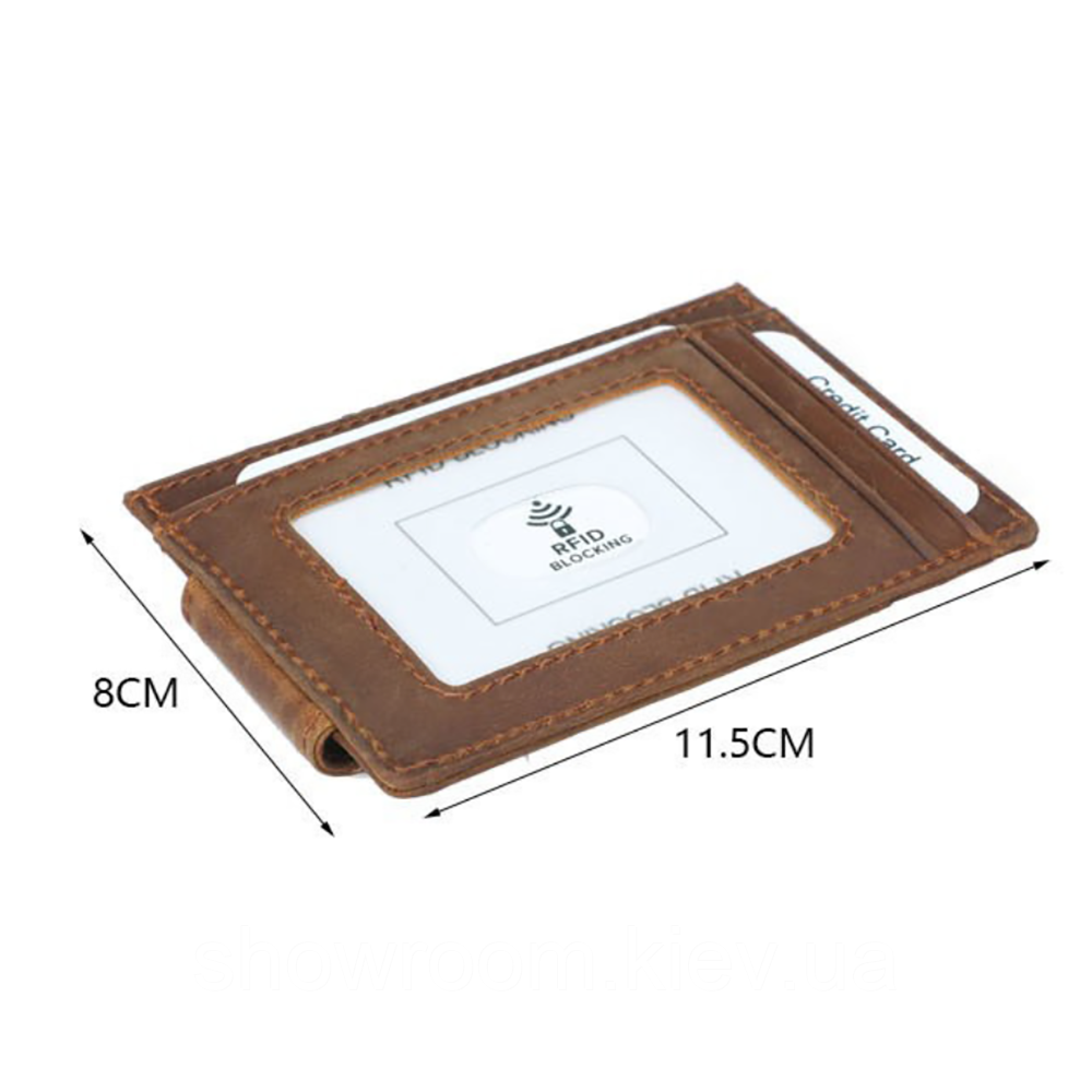 Мужской кожаный зажим для денег Wild Leather (2124) brown Киев - изображение 5