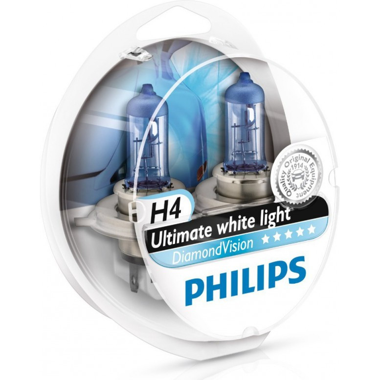 Комплект галогенових ламп PHILIPS H4 12342DVSP DiamondVision 5000K 60/55W 12V P43t (2 шт) Харків - фото 4