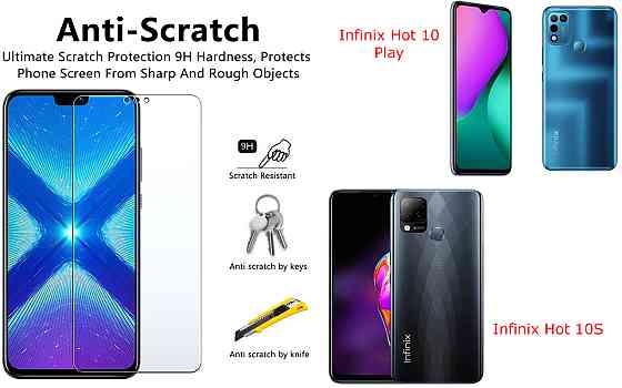 Защитное стекло NeoGlass для Infinix Hot 10 Play, Hot 10S – ультрапрозрачное и устойчивое Киев