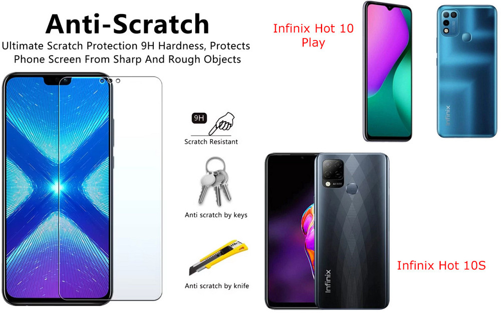Защитное стекло NeoGlass для Infinix Hot 10 Play, Hot 10S – ультрапрозрачное и устойчивое Киев - изображение 1