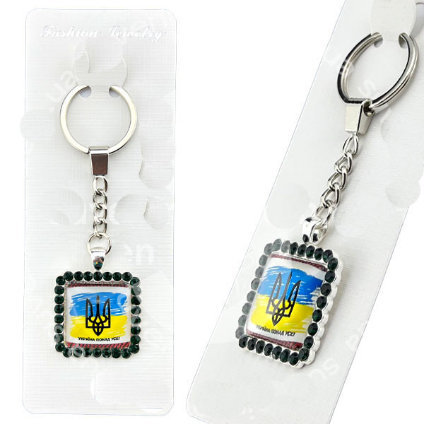 Брелок для ключів квадратний Україна понад усе Київ - фото 1