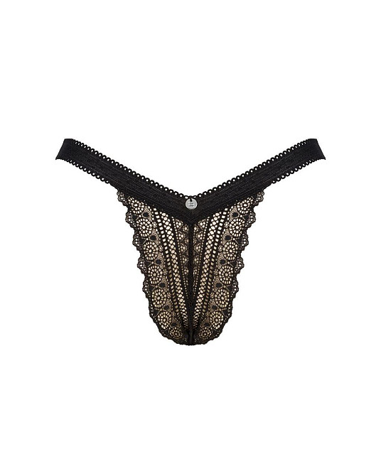 (SALE) Кружевные трусики с заниженной талией Obsessive Estiqua panties M/L, черные Sex Aura Киев - изображение 5