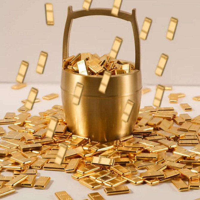 Набір з 50 міні золотих злитків 1×6 мм | Фен-шуй декор для залучення багатства та удачі | Талісман д Київ - фото 3