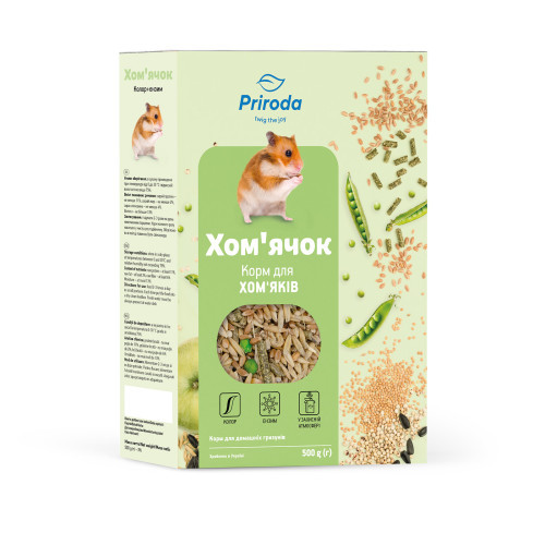 Корм Природа Хом’ячок Колор ензим для хом’яків та дрібних декоративних гризунів 500 г Київ - фото 1