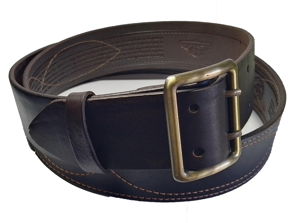 Ремень портупея кожаный с молитвами внутри коричневый, 50х Одесса - изображение 7