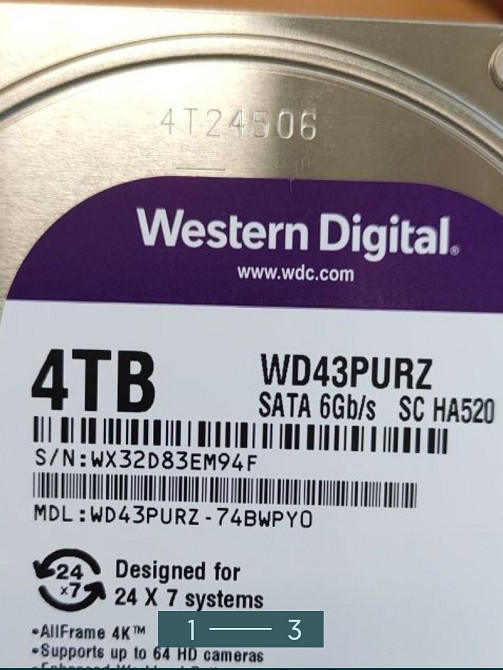 Жёсткий Диск: HDD 4 TB WD Purple WD43PURZ. Жёсткий диск 4 Тб, новые, запакованые. В наличии ! Киев - изображение 1