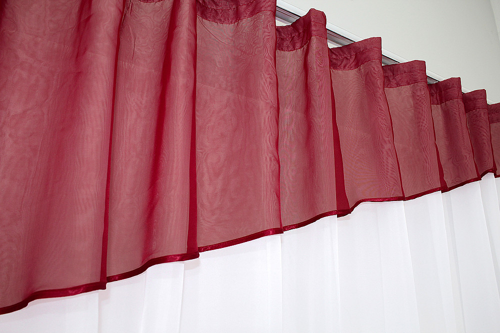 Кухонная занавеска VR-Textil № 047к красный с белым 280х170 см (50-087) Киев - изображение 4