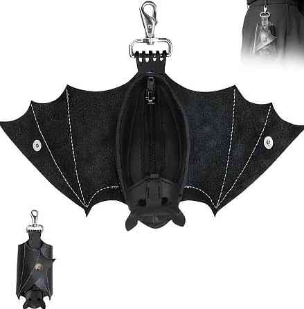 Кошелек для монет в форме летучей мыши с карабином PU кожа, чехол для мелочей на молнии Киев