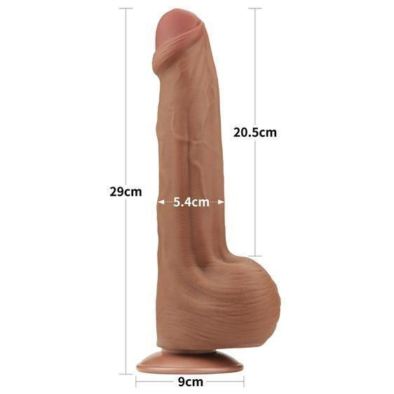 Фалоімітатор - Sliding-Skin Dual Layer Dong 11.5" Brown Sex Aura Київ - фото 4