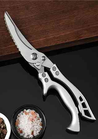 Кухонні ножиці-ніж 2 в 1 RESTEQ з чохлом, нержавіюча сталь — універсальний інструмент для оброблення та різання Київ